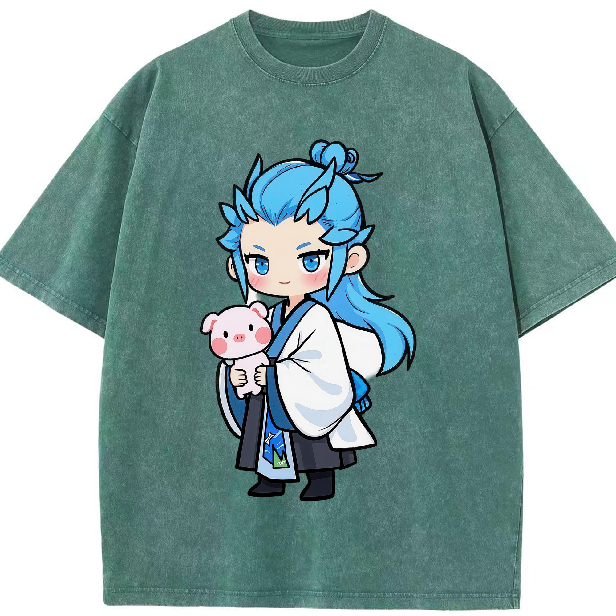 （画像用） Ne Zha 2 ナタ 魔童の大暴れ 綿100% ヴィンテージ風 半袖Tシャツ（フロントプリント）